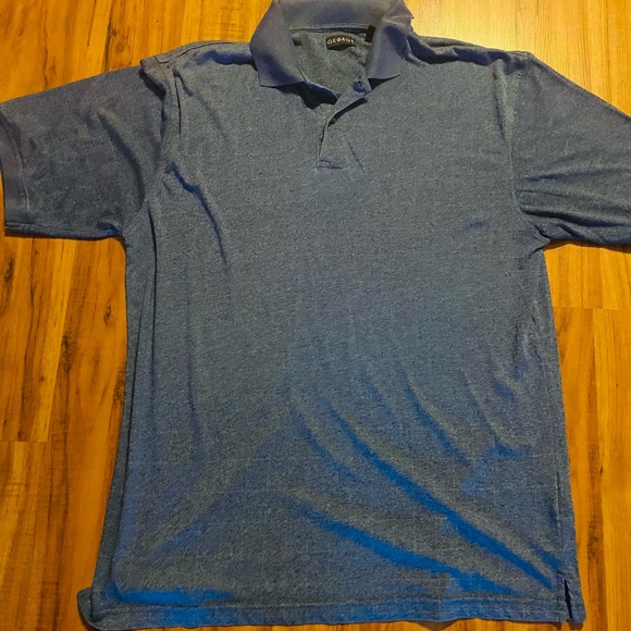 George Men’s Heather Blue Short Sleeve Polo Size Large - Picture 2 of 12